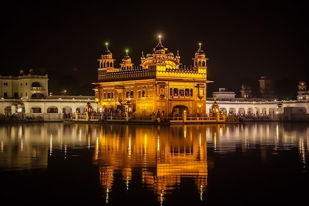 Beautiful night view of Golden Temple Amritsar