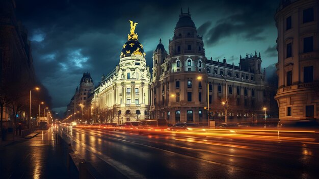 Beautiful night view of Madrid