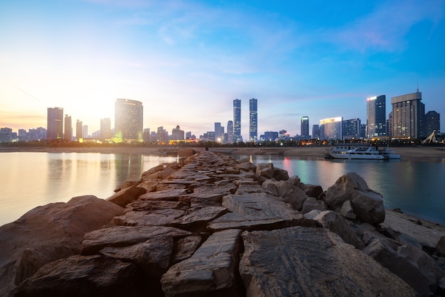 Beautiful night view of Nanchang skyline