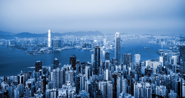 写真 香港の美しい夜景