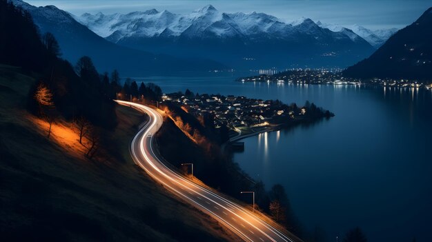 Beautiful night view of Switzerland