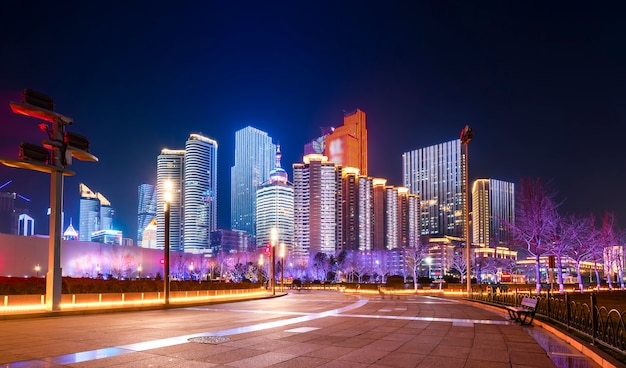 Beautiful Nightscape of Urban Architecture in Qingdao