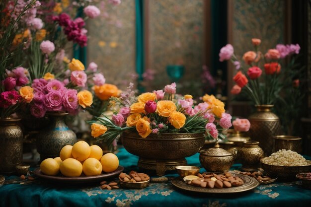 Photo beautiful nowruz day greeting hd background