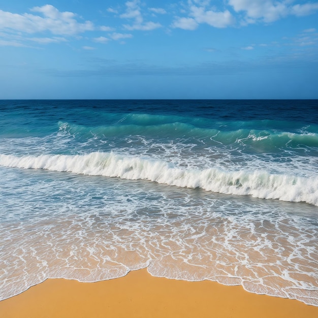 ビーチから望む遠くに美しい海