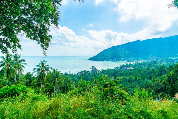 beautiful ocean sea veiw at Naern Thae Wada viewpoint in Nakhon Si Thammarat, Thailand