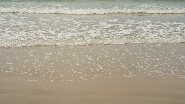 beautiful ocean wave on sandy beach.