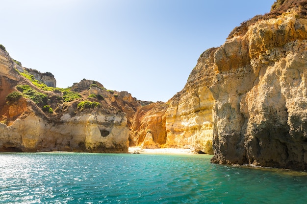 Beautiful ocean with rocku cliffs