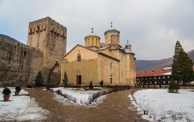 Beautiful old medieval Orthodox Serbian Monastery Manasija know as Resava Serbia