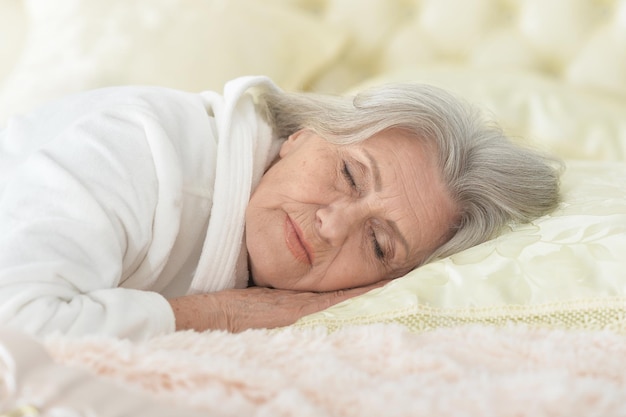 Beautiful older woman sleeping