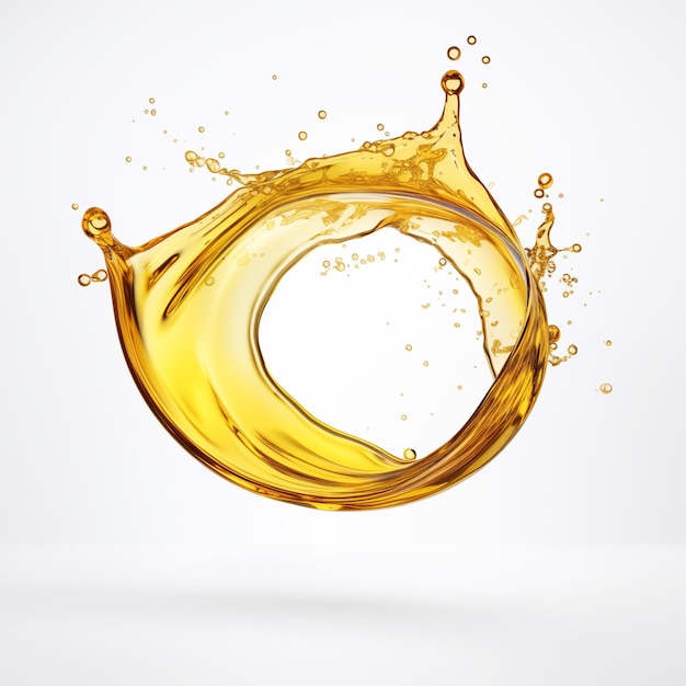 Photo beautiful olive cooking oil yellow liquid splash isolated on white background