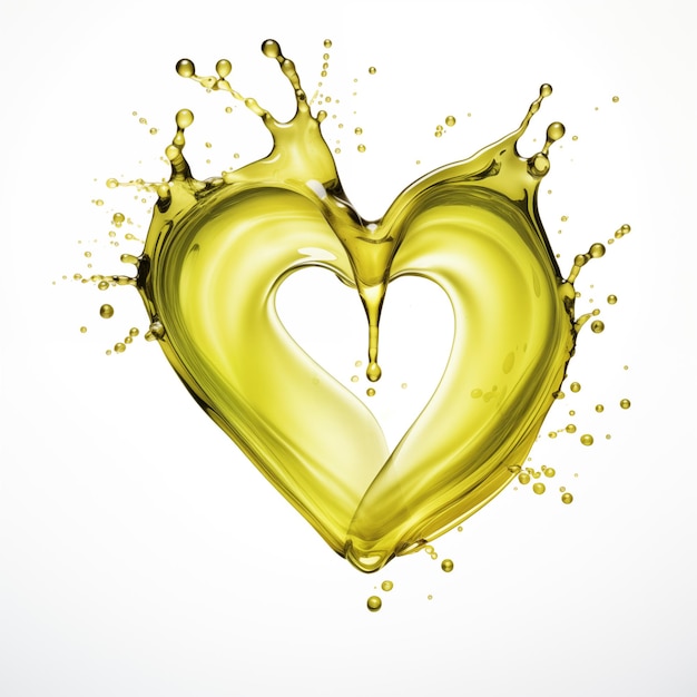 beautiful olive cooking oil yellow liquid splash isolated on white background