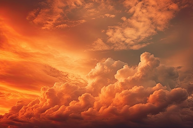 Beautiful orange clouds and sky sunset