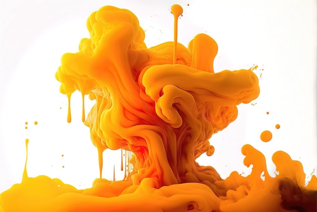 Beautiful orange color fluid banner with fog and steam effect generative ai