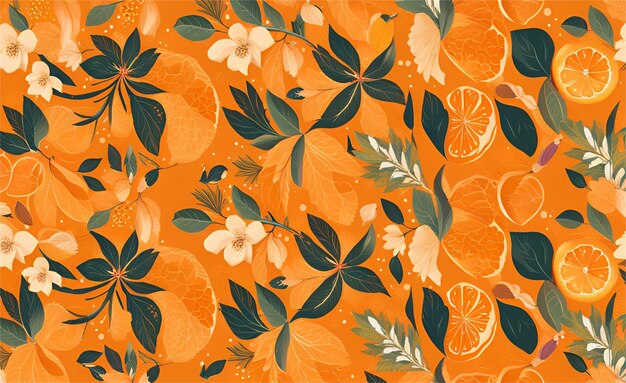 Photo beautiful orange floral background