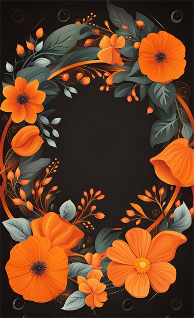 Beautiful orange floral background