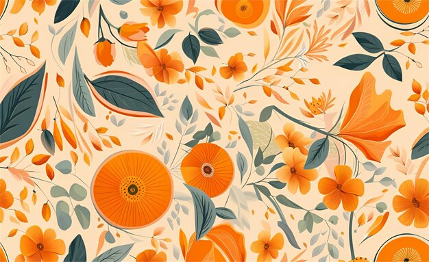 Photo beautiful orange floral background