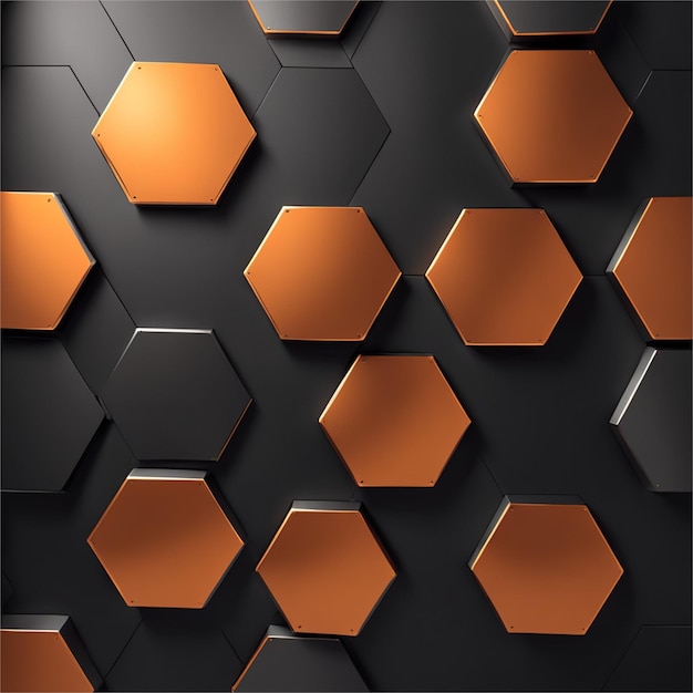 Beautiful Orange Hexagon Abstract Design