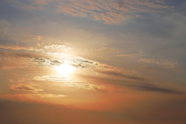 美しいオレンジ色の夕焼け空の背景