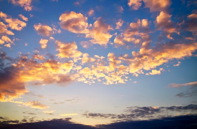 美しいオレンジ色の夕焼け空。空の背景