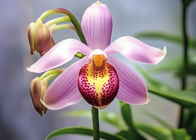 beautiful orchid flower in the garden close up