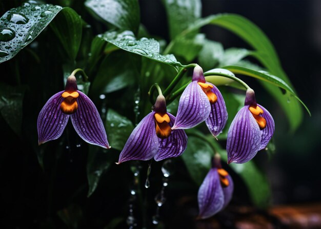 beautiful orchid flower in the garden close up