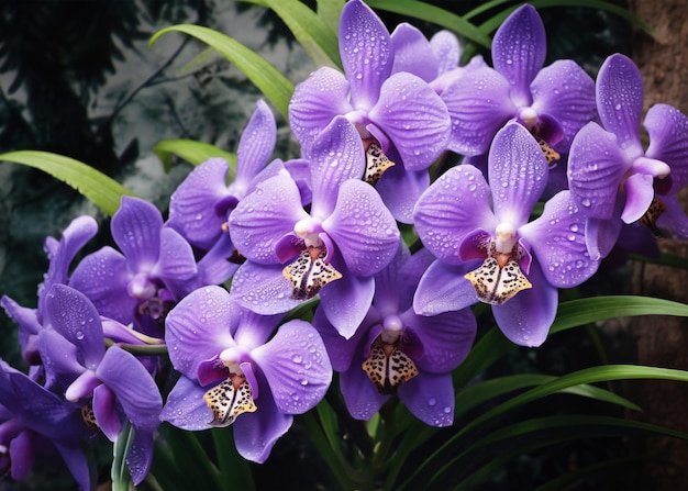 Foto bellissimo fiore d'orchidea in giardino da vicino