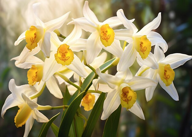 beautiful orchid flower in the garden close up