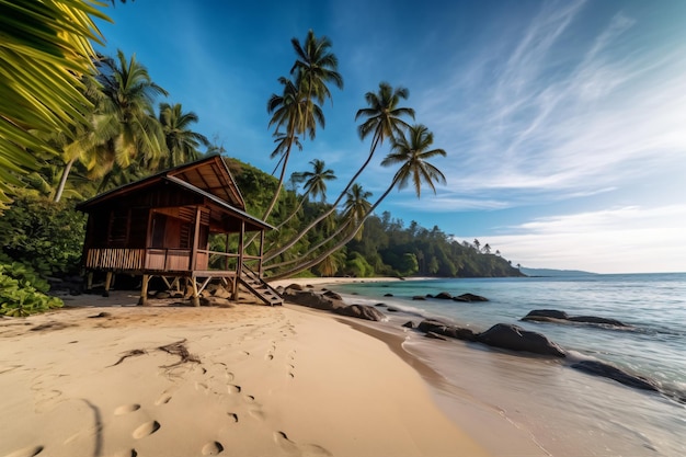 Beautiful outdoor tropical beach and sea in paradise island photography