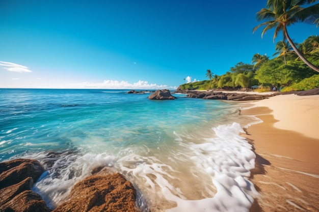 Beautiful outdoor tropical beach and sea in paradise island photography