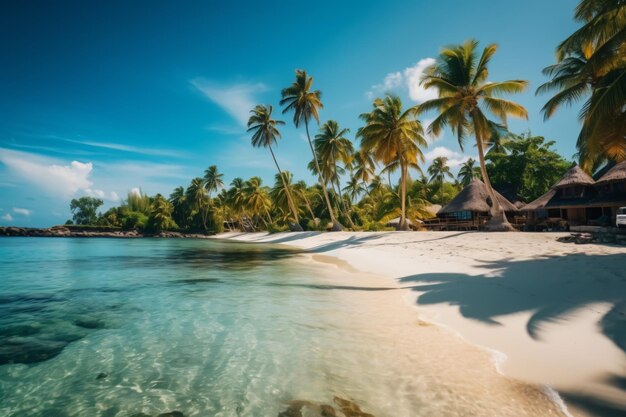 Beautiful outdoor tropical beach and sea in paradise island photography