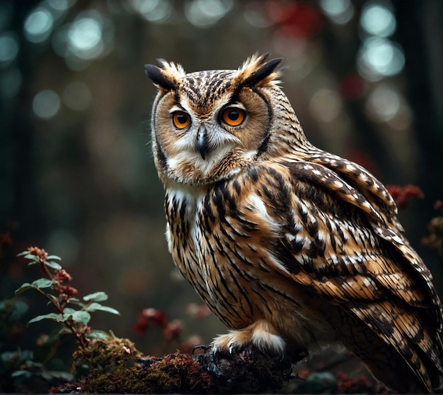 Beautiful Owl in the forest