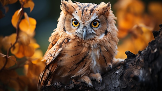 beautiful owl on tree