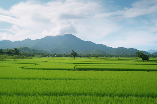 Beautiful paddy rice fields