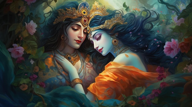 Radha Krishna Love Painting Images Wall Canvas