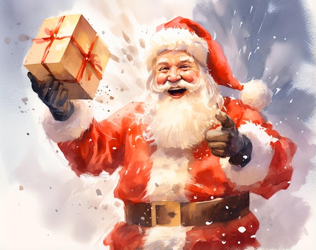 a beautiful painting of santa claus