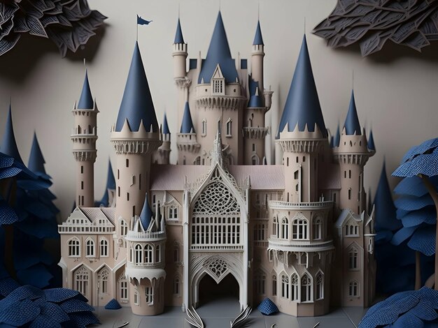 a beautiful palace paper art