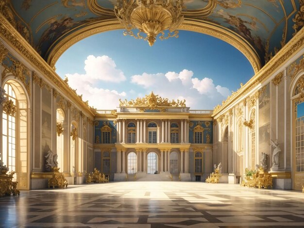 Photo a beautiful palace of versailles illustration