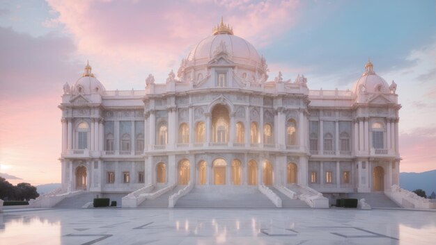 Beautiful palace of versailles in pastel cloud scenerity