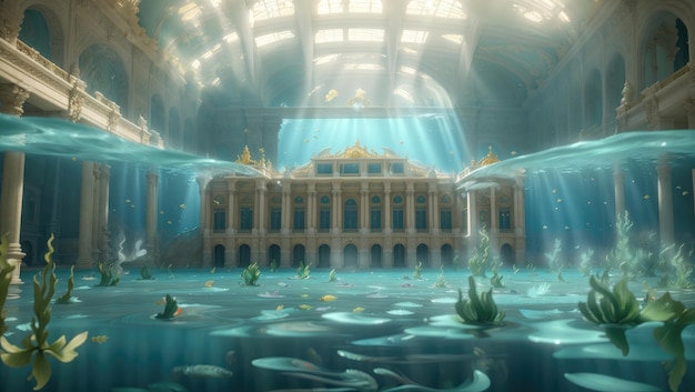 Beautiful palace under water