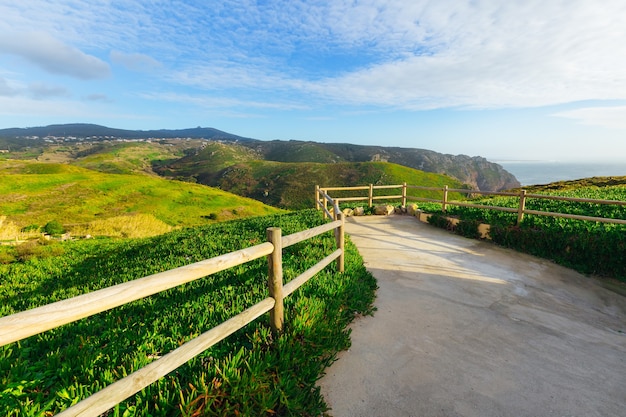 Beautiful panorama of mountains and sea