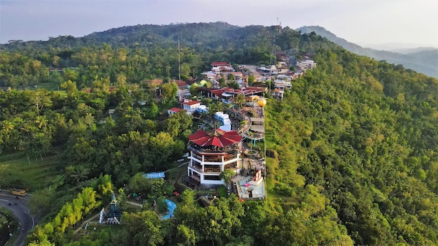 Beautiful panoramic aerial view of mountains for background.