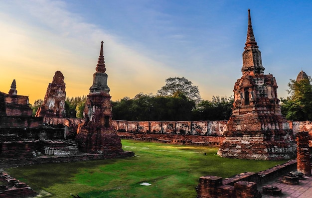 タイのアユタヤの美しいパノラマビュー