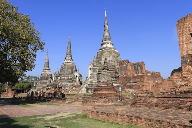 タイのアユタヤの美しいパノラマビュー