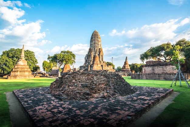 タイのアユタヤの美しいパノラマビュー