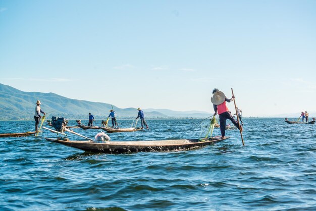 A beautiful panoramic view of Inle Lake in Myanmar