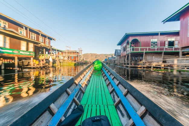 A beautiful panoramic view of Inle Lake in Myanmar