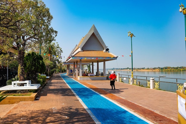 A beautiful panoramic view of Nong Khai city in Thailand