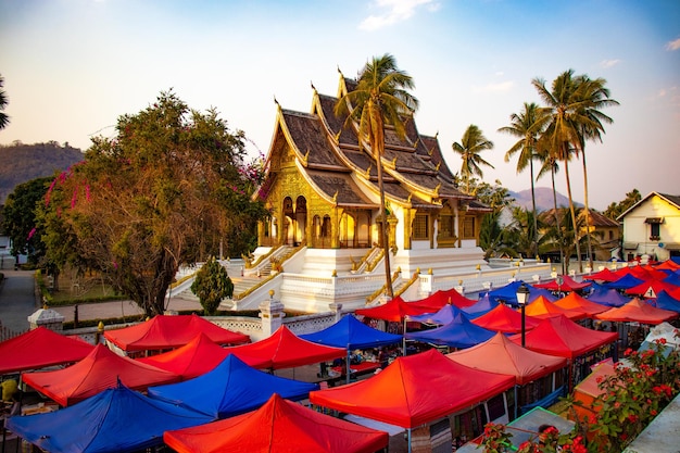 A beautiful panoramic view of Vang Vieng city located in Laos