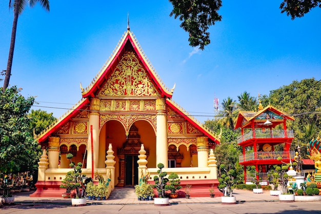 A beautiful panoramic view of Vientiane city in Laos