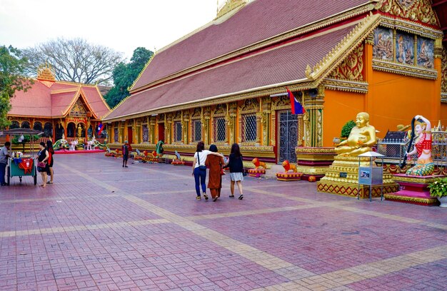 A beautiful panoramic view of Vientiane city in Laos